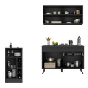 Ver imagem 4 de Cozinha Compacta com Bancada Americana 1 Porta Veneza Multimóveis Mp2207 Preto