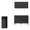 Ver imagem 6 de Cozinha Compacta com Bancada Americana 1 Porta Veneza Multimóveis Mp2207 Preto
