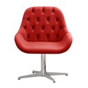 Ver imagem 4 de Poltrona Lua Giratória de Metal Cadeira Decorativa Sala, Escritório, Recepção Vermelho