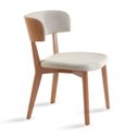 Ver imagem 1 de Cadeira de Madeira Joy Escandinava Estofada e Encosto Madeira Estofada