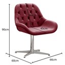 Ver imagem 3 de Poltrona Lua Giratória de Metal Cadeira Decorativa Sala, Escritório, Recepção Vermelho Bordô