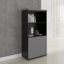 Ver imagem 1 de Armário Misto para Escritório 2 Portas com Prateleiras Linha PE40 AM1600PE40 Branco/Preto/Grafito