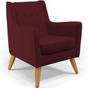 Ver imagem 3 de Kit 02 Poltronas Decorativas com Pés de Madeira Taroba D02 Veludo Marsala C-278 - Lyam Decor