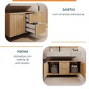 Ver imagem 7 de Conjunto para Banheiro Bancada em Porcelanato com Cuba Esculpida, Armário e Espelho Ripy 100cm