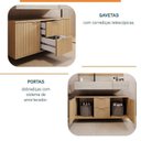 Ver imagem 7 de Conjunto para Banheiro Bancada em Porcelanato com Cuba Esculpida, Armário e Espelho Ripy 100cm