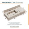 Conjunto para Banheiro Bancada em Porcelanato com Cuba Esculpida, Armário e Espelho Ripy 100cm - 8