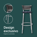 Ver imagem 4 de Kit 4 Banquetas Alta Vime Junco Degradê Sacada Àrea Gourmet Balcão Ilha Bancada bar piscina Cozinha