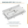 Conjunto para Banheiro Bancada em Porcelanato com Cuba Esculpida, Armário e Espelho Ripy 100cm - 9