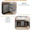 Ver mais imagens de Conjunto para Banheiro Bancada em Porcelanato com Cuba Esculpida, Armário e Espelho Ripy 100cm Yesca