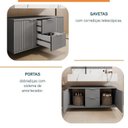 Ver imagem 7 de Conjunto para Banheiro Bancada em Porcelanato com Cuba Esculpida, Armário e Espelho Ripy 100cm