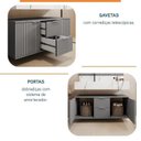 Ver mais imagens de Conjunto para Banheiro Bancada em Porcelanato com Cuba Esculpida, Armário e Espelho Ripy 100cm