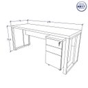Ver imagem 4 de Mesa Escrivaninha Industrial 170cm com Gaveteiro e Pés Metal Cor:macadâmia com Branco