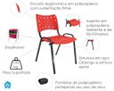 Ver mais imagens de Kit com 6 Cadeiras Iso para Escola Escritório Comércio Vermelha Base Preta Ecomhome