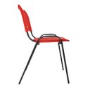 Ver imagem 5 de Kit com 6 Cadeiras Iso para Escola Escritório Comércio Vermelha Base Preta Ecomhome