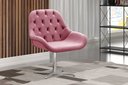 Ver imagem 1 de Poltrona Giratória de Metal Cadeira Decorativa Sala, Escritório, Recepção Lua Rosa