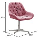 Ver imagem 3 de Poltrona Giratória de Metal Cadeira Decorativa Sala, Escritório, Recepção Lua Rosa