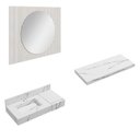 Ver imagem 2 de Conjunto para Banheiro Bancada em Porcelanato com Cuba Esculpida, Prateleira e Espelho Ripy 100cm Ye