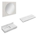 Ver imagem 2 de Conjunto para Banheiro Bancada em Porcelanato com Cuba Esculpida, Prateleira e Espelho Ripy 100cm Branco