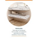 Ver imagem 7 de Conjunto para Banheiro Bancada em Porcelanato com Cuba Esculpida, Prateleira e Espelho Ripy 100cm Branco