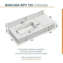 Ver imagem 6 de Conjunto para Banheiro Bancada em Porcelanato com Cuba Esculpida, Prateleira e Espelho Ripy 100cm Branco