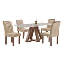 Ver imagem 1 de Mesa Kyra 120CMX90CM 4 Cadeiras Arizona Tampo Smart Plus Vidro Off White