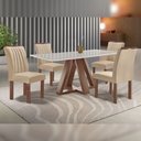 Ver imagem 2 de Mesa Kyra 120CMX90CM 4 Cadeiras Arizona Tampo Smart Plus Vidro Off White