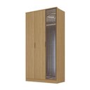 Ver imagem 2 de Guarda Roupa Solteiro 1,20m 3 Portas C/ Reflecta e Led Cor:olmo