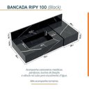 Ver imagem 4 de Conjunto para Banheiro Bancada em Porcelanato com Cuba Esculpida, Prateleira e Espelho Ripy 100cm Ye