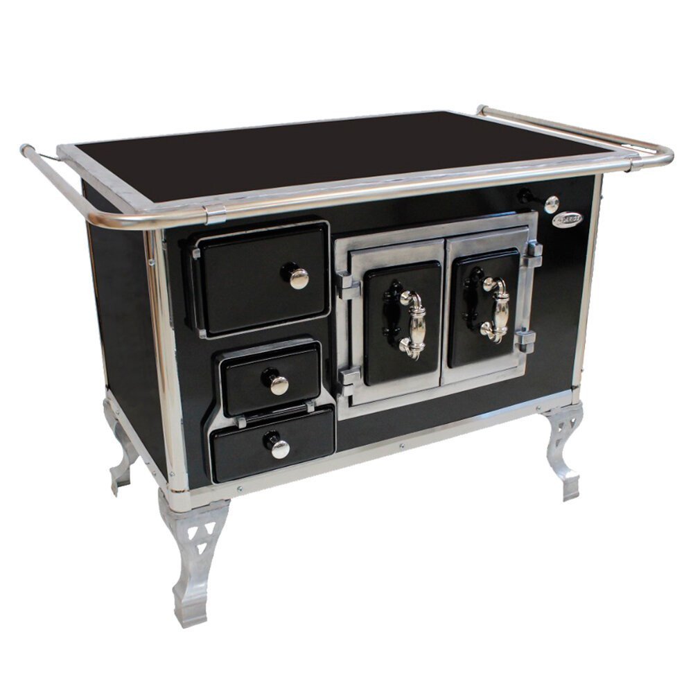 Fogão a Lenha com Gabinete N2 Vitrocerâmico Clarice Chaminé à Direita