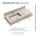 Ver imagem 4 de Conjunto para Banheiro Bancada em Porcelanato com Cuba Esculpida, Prateleira e Espelho Ripy 100cm Amarelo/Wood/Travertino