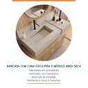 Ver imagem 5 de Conjunto para Banheiro Bancada em Porcelanato com Cuba Esculpida, Prateleira e Espelho Ripy 100cm