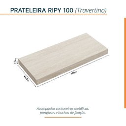 Conjunto para Banheiro Bancada em Porcelanato com Cuba Esculpida, Prateleira e Espelho Ripy 100cm - 8
