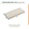 Conjunto para Banheiro Bancada em Porcelanato com Cuba Esculpida, Prateleira e Espelho Ripy 100cm - 8