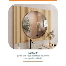 Conjunto para Banheiro Bancada em Porcelanato com Cuba Esculpida, Prateleira e Espelho Ripy 100cm - 4