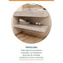 Ver mais imagens de Conjunto para Banheiro Bancada em Porcelanato com Cuba Esculpida, Prateleira e Espelho Ripy 100cm Amarelo/Wood/Travertino
