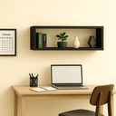 Ver imagem 2 de Nicho Retangular 100x30x20cm Mdf Decoração Escritório Quarto:preto