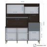 Kit Cozinha Compacta 180cm 6 Portas 2 Gavetas Samira P11 Chocolate/Cinza Grafite - Mpozenato - 4