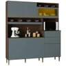 Kit Cozinha Compacta 180cm 6 Portas 2 Gavetas Samira P11 Chocolate/Cinza Grafite - Mpozenato - 1