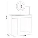Ver imagem 4 de Penteadeira Camarim com Espelho e LED 1 Gaveta Asti A04 Branco - Lyam Decor