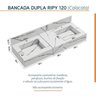 Conjunto para Banheiro Bancada em Porcelanato com Cuba Esculpida, Armário e Espelho Ripy 120cm - 8