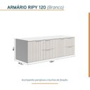 Ver imagem 5 de Conjunto para Banheiro Bancada em Porcelanato com Cuba Esculpida, Armário e Espelho Ripy 120cm