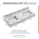 Ver mais imagens de Conjunto para Banheiro Bancada em Porcelanato com Cuba Esculpida, Armário e Espelho Ripy 120cm Yesc