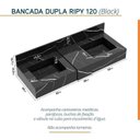 Ver mais imagens de Conjunto para Banheiro Bancada em Porcelanato com Cuba Esculpida, Armário e Espelho Ripy 120cm Yesca