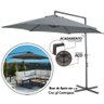 Ombrelone Lateral Giratorio 3 Metros Bel Veneza Cinza Guarda Sol Grande com Base de Apoio P/ Piscina - 8