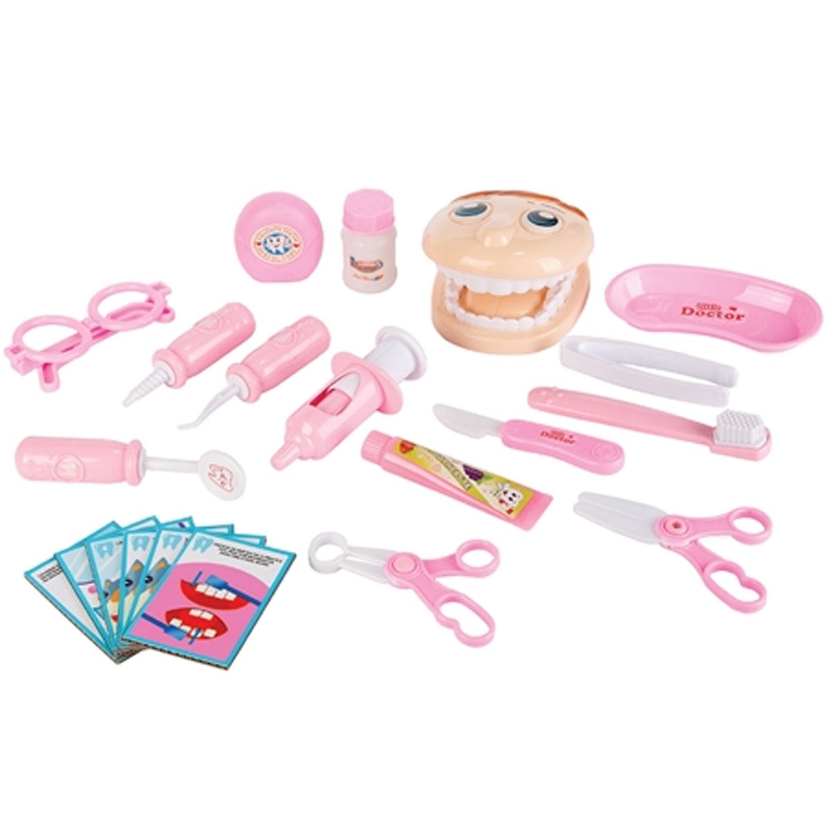 Kit Dentista Infantil 16 Peças Fenix Brinquedo Infantil Odontologia Rosa - 4
