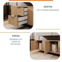Ver imagem 7 de Conjunto para Banheiro Bancada em Porcelanato com Cuba Esculpida, Armário e Espelho Ripy 120cm Amarelo/Wood/Travertino