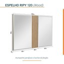 Ver imagem 3 de Conjunto para Banheiro Bancada em Porcelanato com Cuba Esculpida, Armário e Espelho Ripy 120cm Amarelo/Wood/Travertino