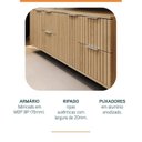 Ver imagem 6 de Conjunto para Banheiro Bancada em Porcelanato com Cuba Esculpida, Armário e Espelho Ripy 120cm