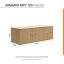 Ver imagem 5 de Conjunto para Banheiro Bancada em Porcelanato com Cuba Esculpida, Armário e Espelho Ripy 120cm Amarelo/Wood/Travertino