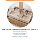 Ver mais imagens de Conjunto para Banheiro Bancada em Porcelanato com Cuba Esculpida, Armário e Espelho Ripy 120cm Yesca